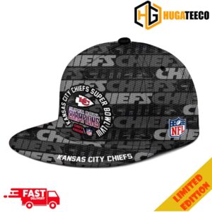 All Over Print Kansas City Chiefs Logo Super Bowl LVIII 2023-2024 Champions Chiefs Kingdom NFL Playoffs Hat-Cap Snapback