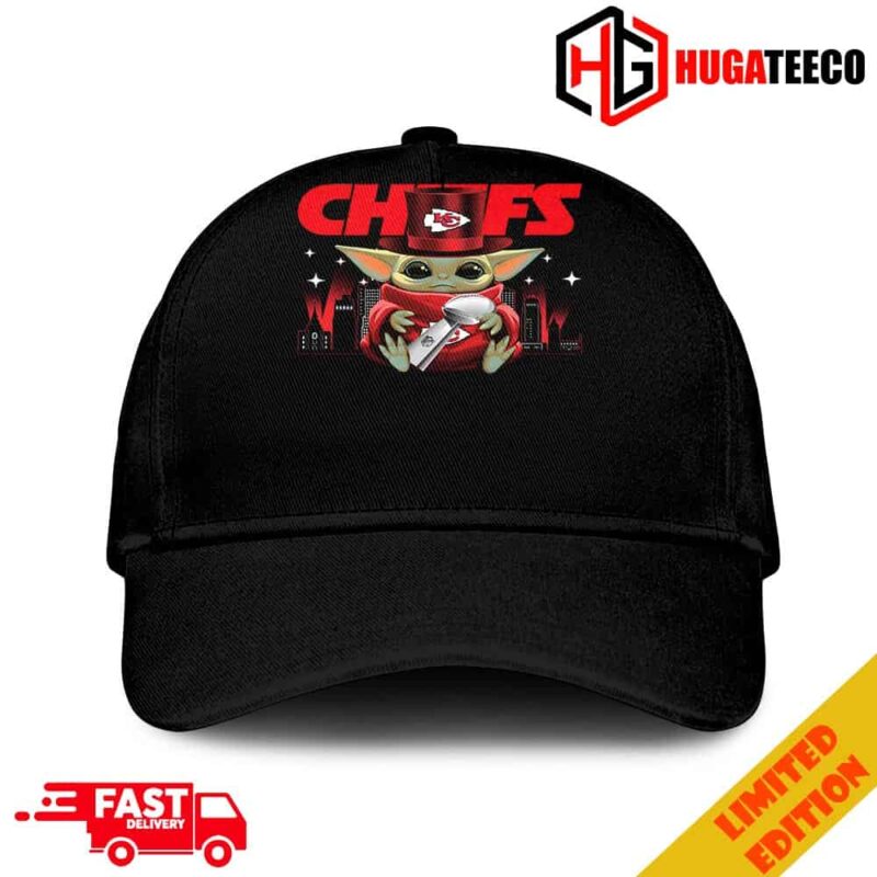 Baby Yoda Hug Super Bowl LVIII Season 2023-2024 Trophy Congratulations Kansas City Chiefs Is Champions Merchandise Hat-Cap
