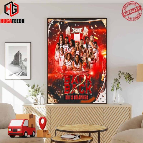 Boomer Sooner Oklahoma Sooners Women’s Basketball Back-to-Back Big 12 Conference Champions Home Decor Poster Canvas