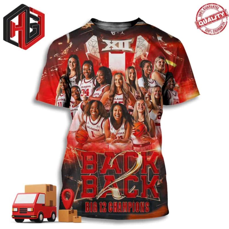 Boomer Sooner Oklahoma Sooners Women’s Basketball Back-to-Back Big 12 Conference Champions Unisex 3D T-Shirt