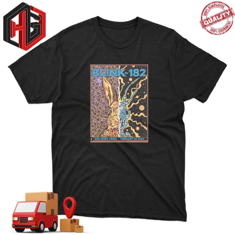Blink-182 Rod Laver Arena 26 February 2024 Melbourne Event Poster World Tour T-Shirt