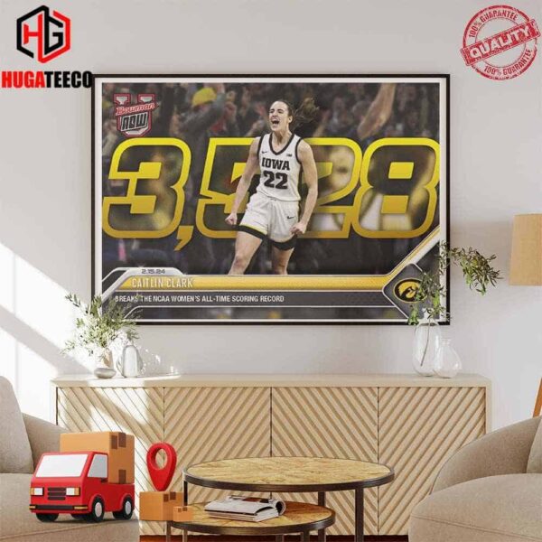 Caitlin Clark Iowa Hawkeyes 2024 Topps Bowman U Now Basketball Card 49 Poster Canvas