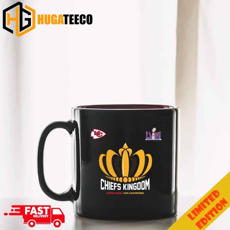 Chiefs Kingdom Crown Kansas City Chiefs Champions Super Bowl LVIII Season 2023-2024 NFL Playoffs Merchandise Ceramic Coffee Mug