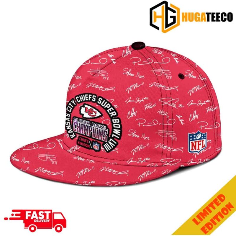 Chiefs Kingdom Kansas City Chiefs Team Member Signatures Logo NFL Playoffs 2023-2024 Classic Hat-Cap Snapback