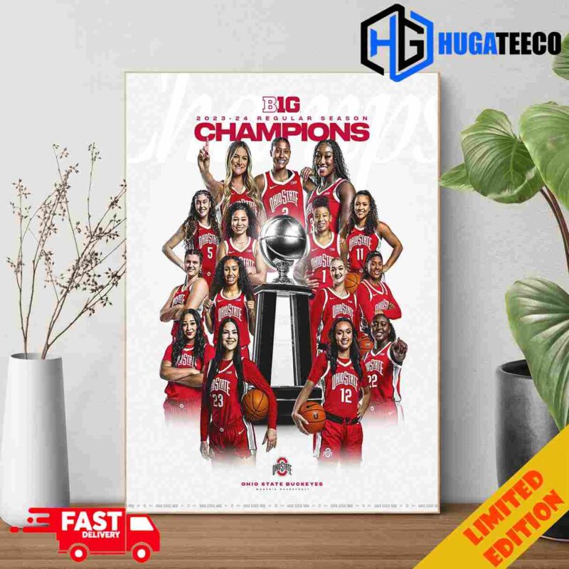 Congratulations Ohio State Buckeyes Champions Big Ten 2024 Poster Canvas