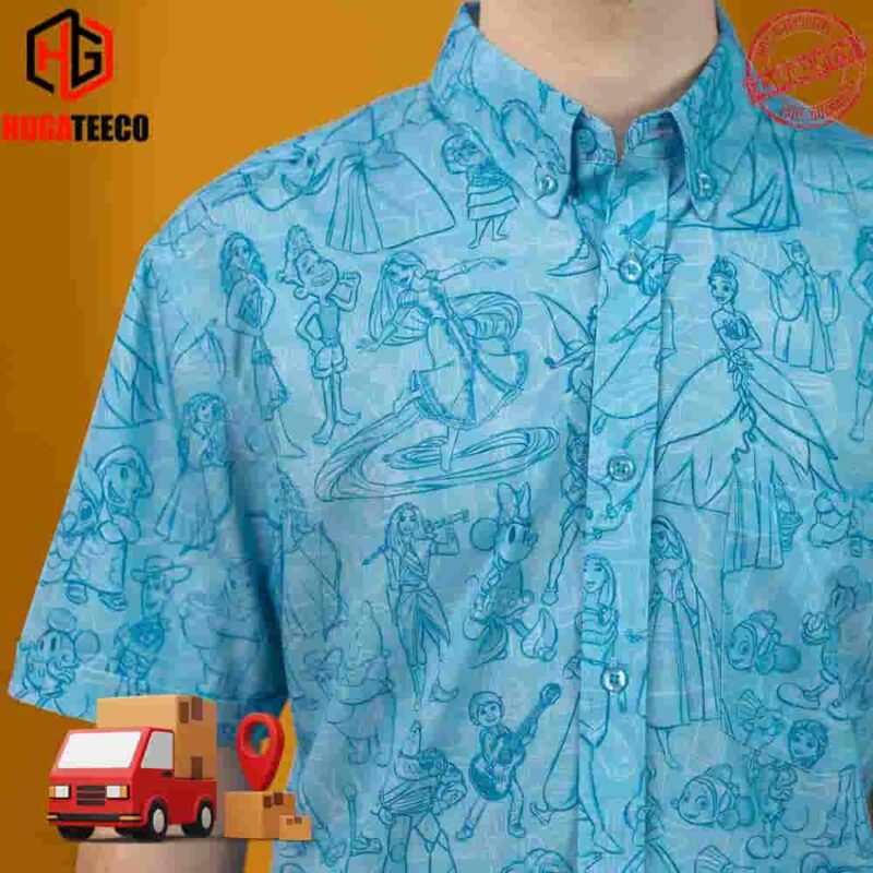 DISNEY100 Sketches To Screen Summer RSVLTS Collection Hawaiian Shirt
