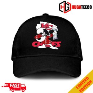 Dabbing Snoopy And Hold Super Bowl LVIII Season 2023-2024 Winner Trophy Congratulations Kansas City Chiefs Become Champions NFL Playoffs Merchandise Hat-Cap