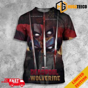 Deadpool And Wolverine Marvel Studios Ryan Reynolds And Hugh Jackman Fan Art Poster 3D T-Shirt