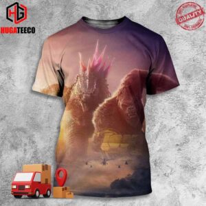 Exclusive Newly Textless Poster For Godzilla x Kong The New Empire Kaiju Movie Unisex 3D T-Shirt