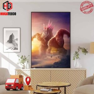 Exclusive Newly Textless Poster For Godzilla x Kong The New Empire Kaiju Movie Poster Canvas