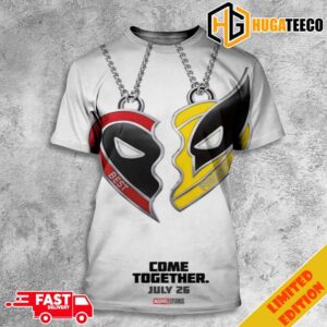 First Poster For Deadpool And Wolverine Come Together Best Friends Necklace July 26 Marvel Studios 3D T-Shirt