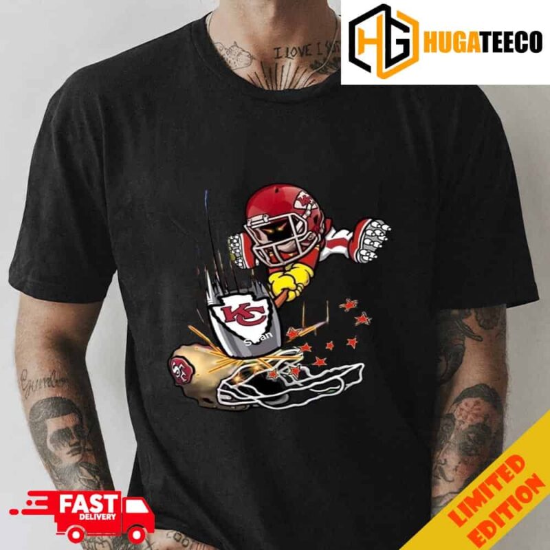 Funny Kansas City Chiefs Defeats San Francisco 49ers And Become Super Bowl LVIII Season 2023-2024 Champions NFL Playoffs Merchandise T-Shirt