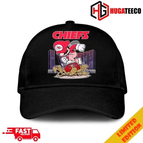 Funny Kansas City Chiefs x Mario Kicks Koopa Troopas Congratulations Chiefs Becomes Super Bowl LVIII 2023-2024 Champions Merchandise Hat-Cap