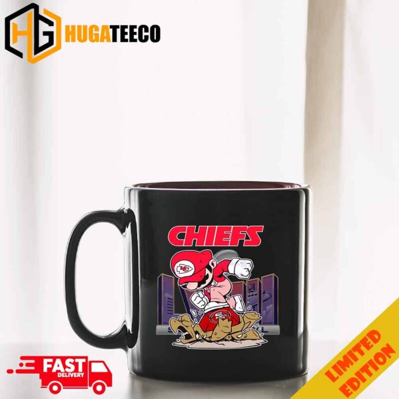 Funny Kansas City Chiefs x Mario Kicks Koopa Troopas Congratulations Chiefs Becomes Super Bowl LVIII 2023-2024 Champions Merchandise NFL Playoffs Coffee Mug