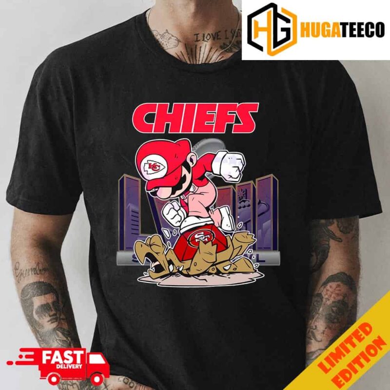 Funny Kansas City Chiefs x Mario Kicks Koopa Troopas Congratulations Chiefs Becomes Super Bowl LVIII 2023-2024 Champions Merchandise NFL Playoffs Winner T-Shirt