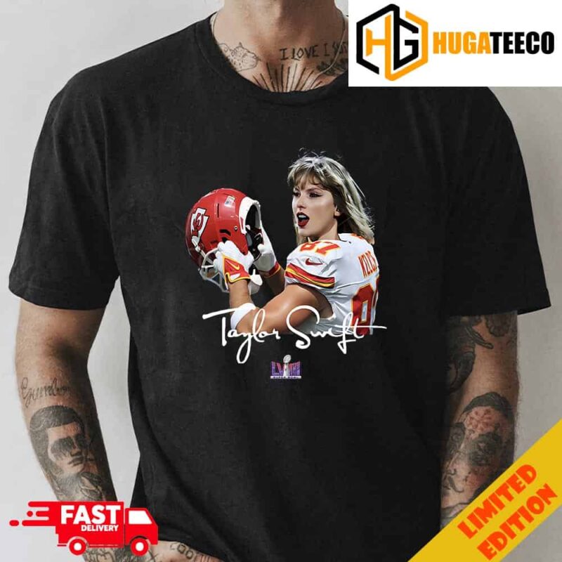 Funny Taylor Swift As Kansas City Chiefs Members Super Bowl LVIII Champions NFL Playoffs Merchandise T-Shirt 2023-2024 Winner