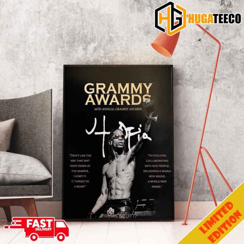 Grammy Award 66th Annual Grammy Awards UTOPIA Travis Scott Poster Canvas Home Decorations