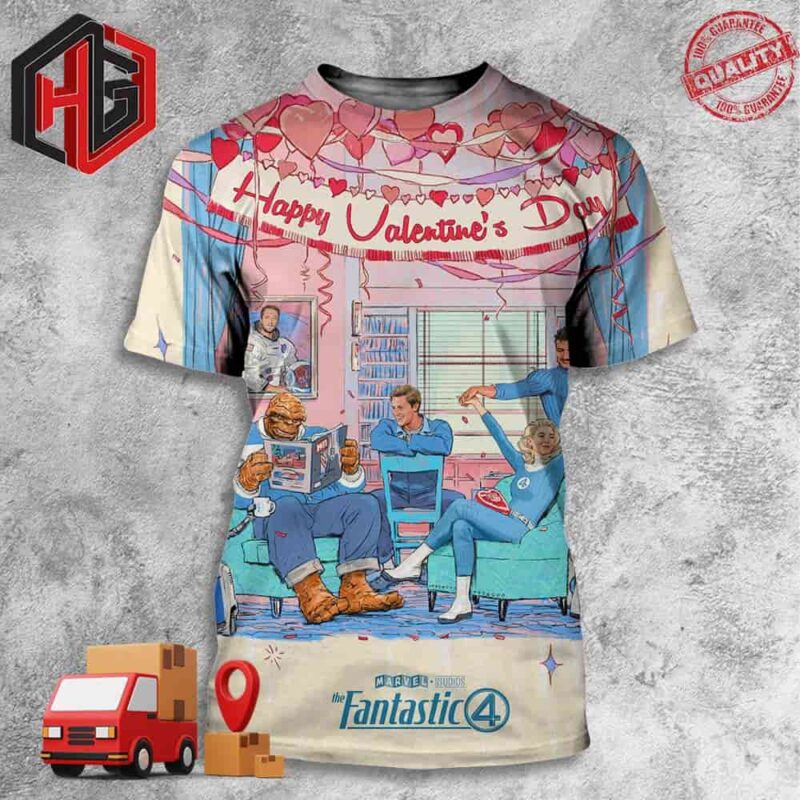 Happy Valentine’s Day From Marvel’s – The Fantastic Four Marver Studios 3D T-Shirt