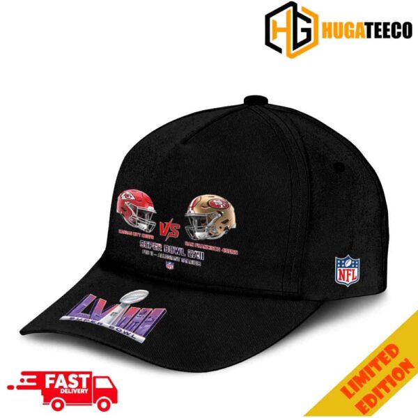 Helmet Head To Head Kansas City Chiefs vs San Francisco 49ers Season 2023-2024 Feb 11 Allegiant Stadium NFL Playoffs Hat-Cap Snapback