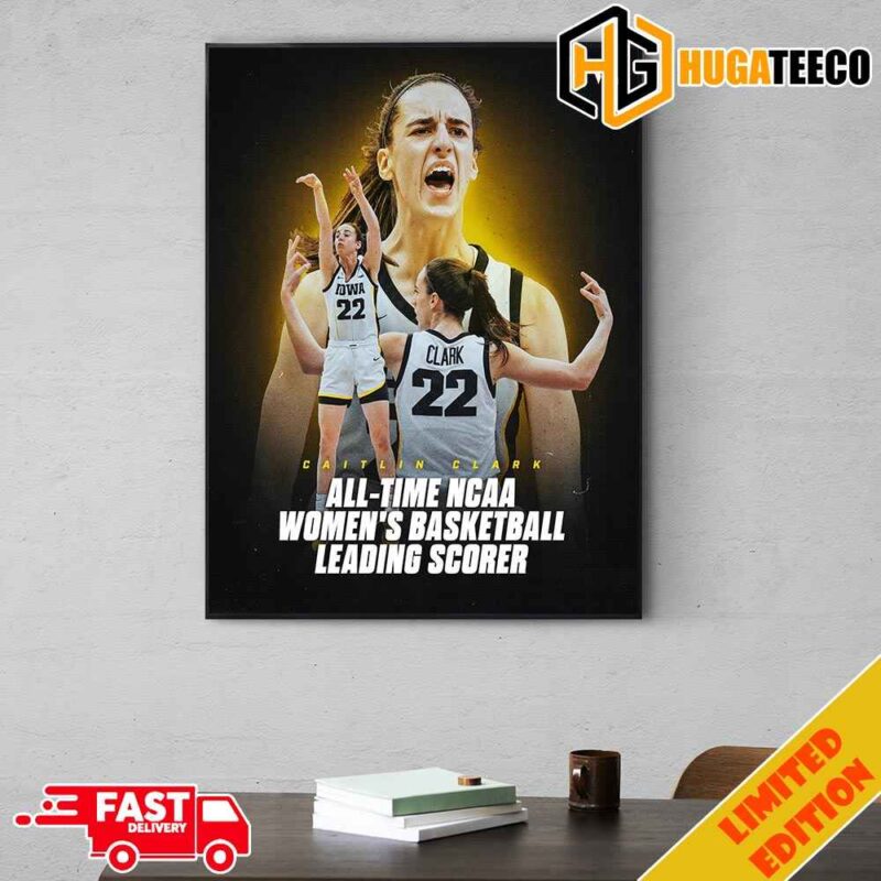 History For Caitlin Clark All-Time NCAA Women’s Basketball Leading Scorer Poster Canvas