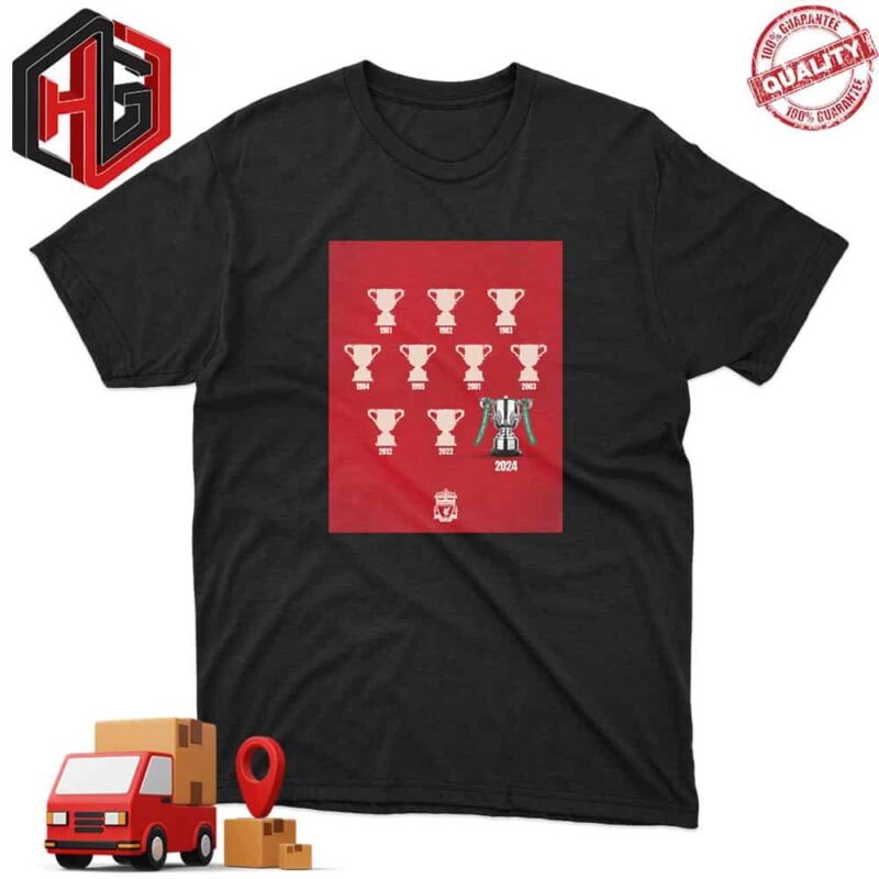 History In Red Liverpool FC’s Timeline Of Conquering The Carabao Cup T-Shirt