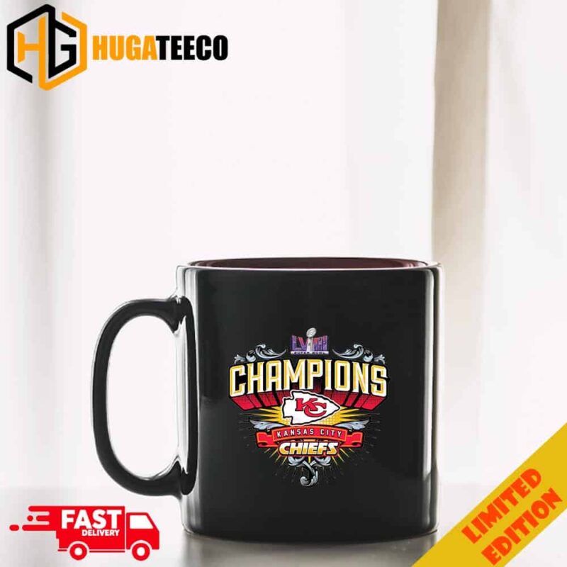 Kansas City Chiefs Champions Super Bowl LVIII 2023-2024 Logo Congratulations NFL Playoffs Ceramic Mug
