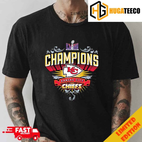 Kansas City Chiefs Champions Super Bowl LVIII 2023-2024 Logo Congratulations NFL Playoffs Winner T-Shirt