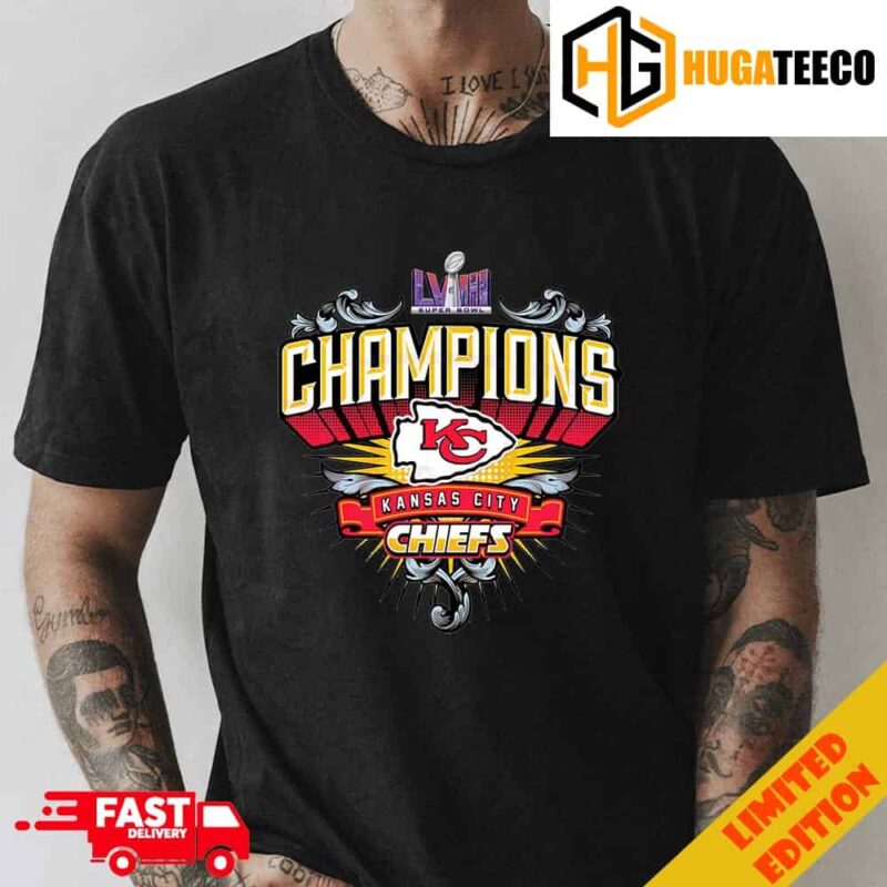 Kansas City Chiefs Champions Super Bowl LVIII 2023-2024 Logo Congratulations NFL Playoffs Winner T-Shirt