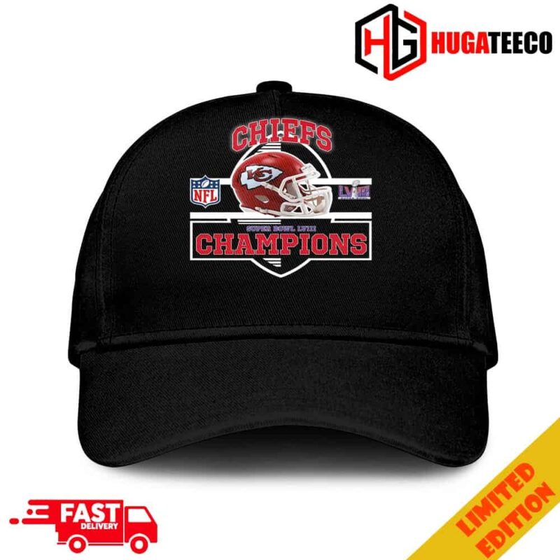 Kansas City Chiefs Helmet Congratulations Super Bowl LVIII Season 2023-2024 Champions NFL Playoffs Merchandise Hat-Cap