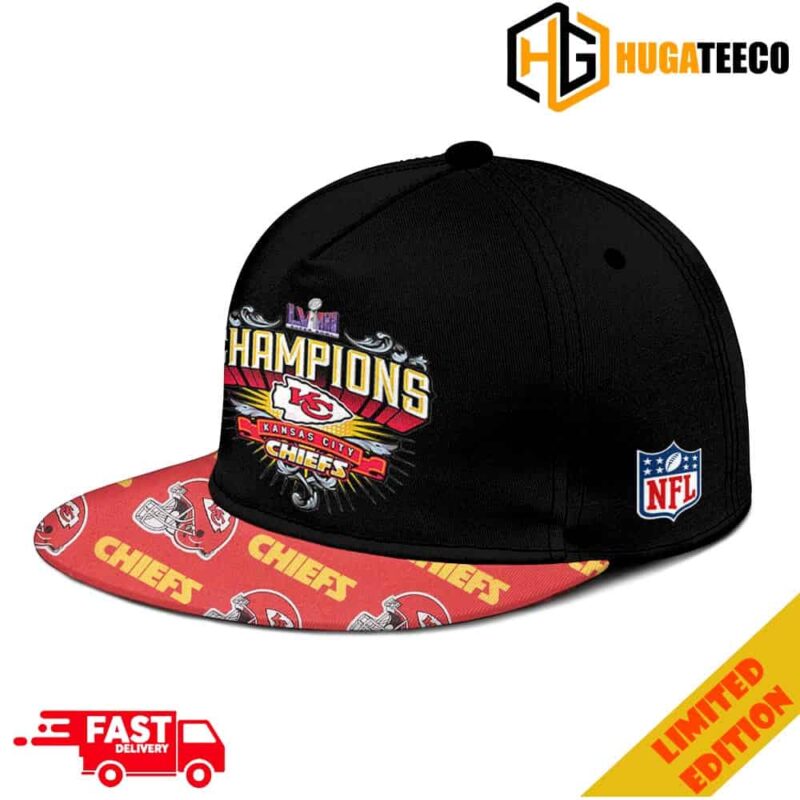 Kansas City Chiefs Logo Super Bowl LVIII 2023-2024 Champions NFL Playoffs Classic Hat-Cap Snapback