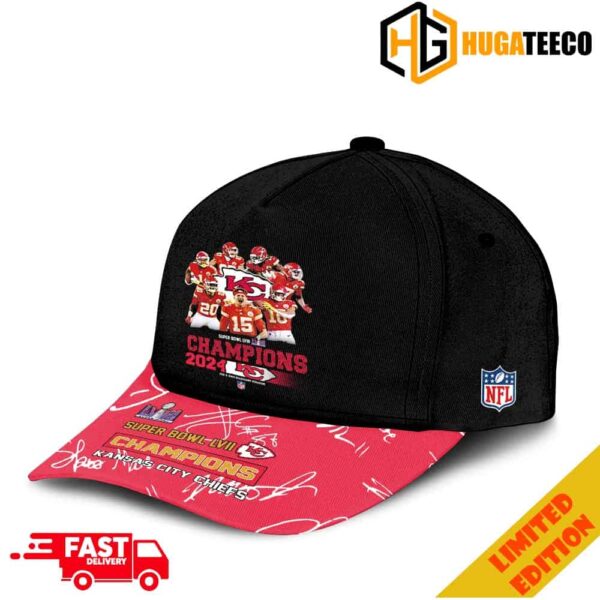 Kansas City Chiefs Team Member Signatures Super Bowl LVIII 2023-2024 Champions Merchandise Hat-Cap Snapback