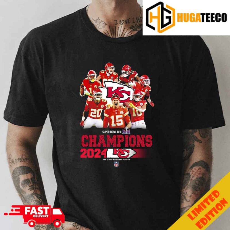 Kansas City Chiefs Team Members Super Bowl LVIII 2023-2024 Champions Congratulations Winners Chiefs Kingdom T-Shirt Merchandise Fan Gifts
