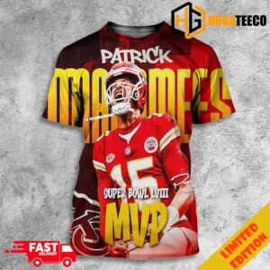 M-V-PAT Three Time Super Bowl MVP Patrick Mahomes Super Bowl LVIII Kansas City Chiefs Champions NFL Playoffs 3D T-Shirt