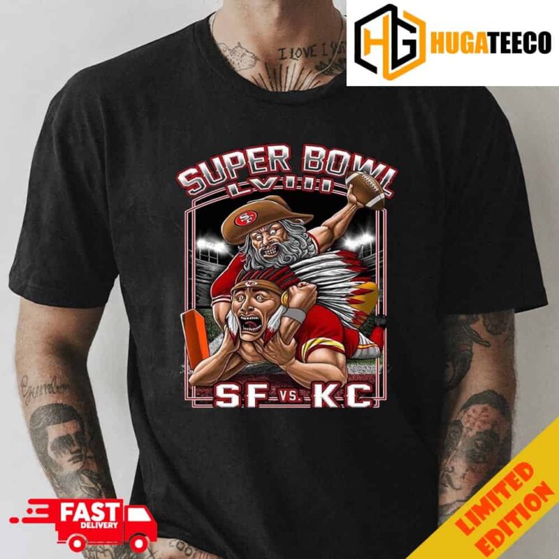 Mascot Of San Francisco 49ers Defeats Kansas City Chiefs Super Bowl LVIII 2023-2024 Champions Congratulations Merchandise Gift For Fans T-Shirt