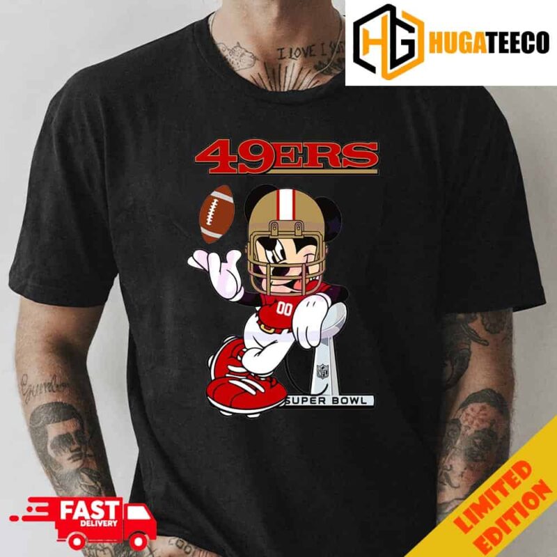 Mickey Mouse x 49ers Super Bowl LVIII Season 2023-2024 Congratulations San Francisco 49ers Champions NFL Playoffs Merchandise T-Shirt