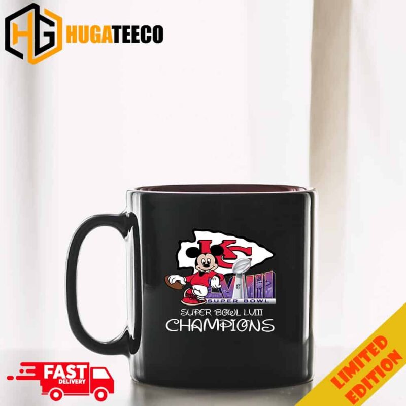 Mickey Mouse x Chiefs Super Bowl LVIII Season 2023-2024 Congratulations Kansas City Chiefs Champions NFL Playoffs Merchandise Ceramic Mug