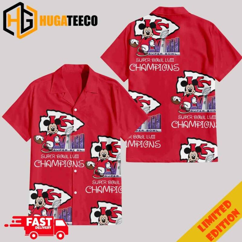 Mickey Mouse x Kansas City Chiefs Super Bowl LVIII 2023-2024 Champions Summer Trending Hawaiian Shirt