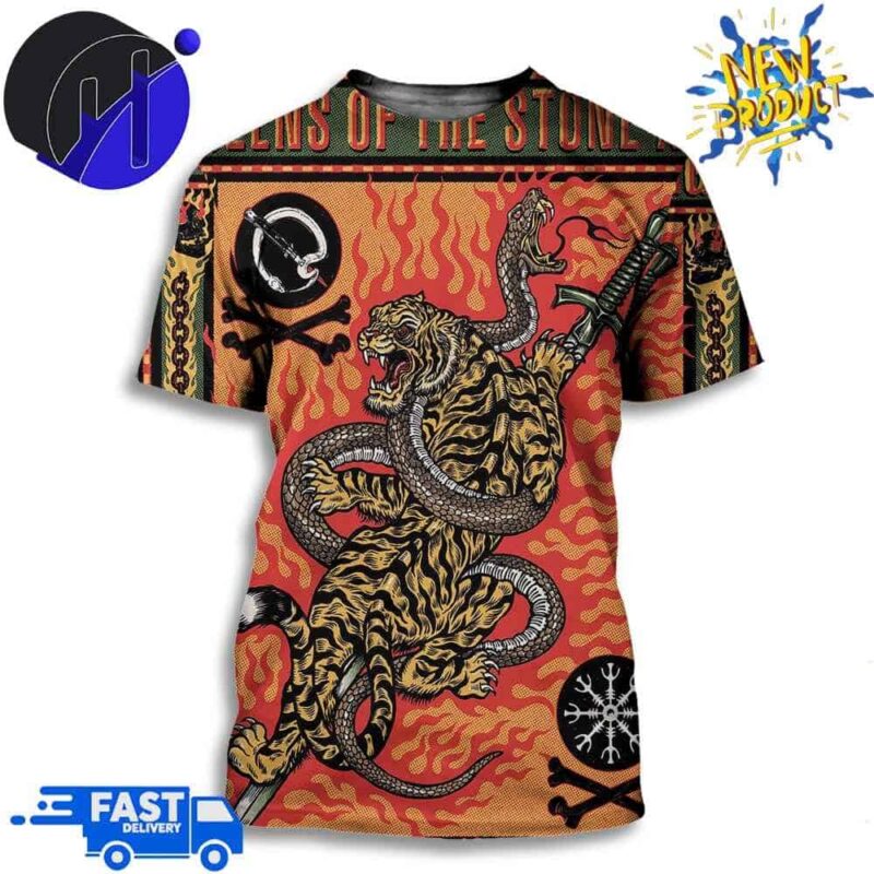 Night 2 Queens Of The Stone Age 26th February At The Fortitude Music Hall Brisbane Sydney World Tour By Alex Lehours Unisex 3D T-Shirt