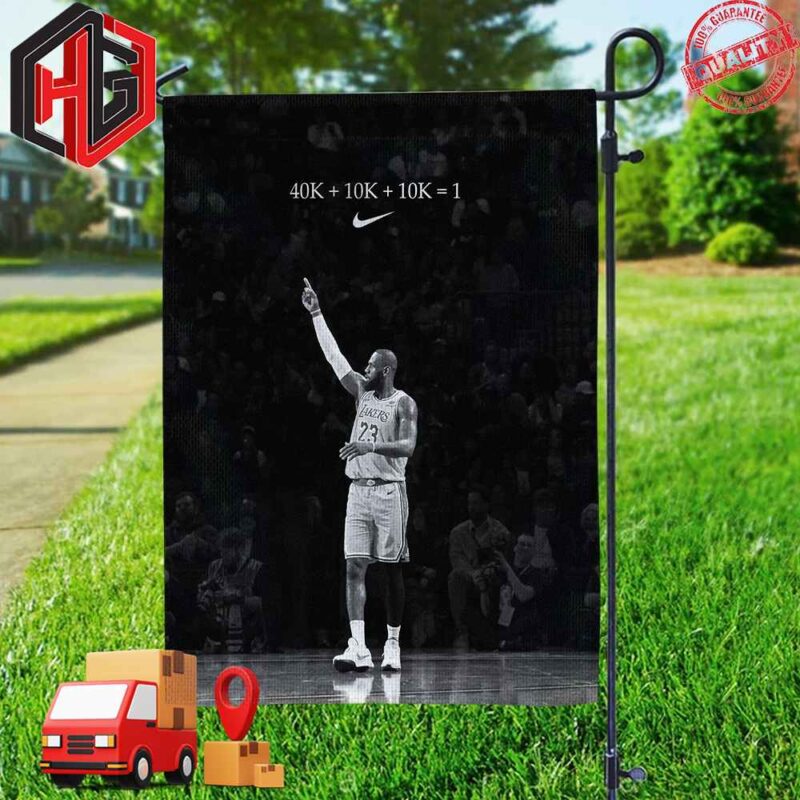 Number Don’t Lie King LeBron James Los Angels Lakers Has Rewritten History 40K Points 10K Assists 10K Rebounds Congratulations 40K Career Points Poster Nike Logo Garden House Flag