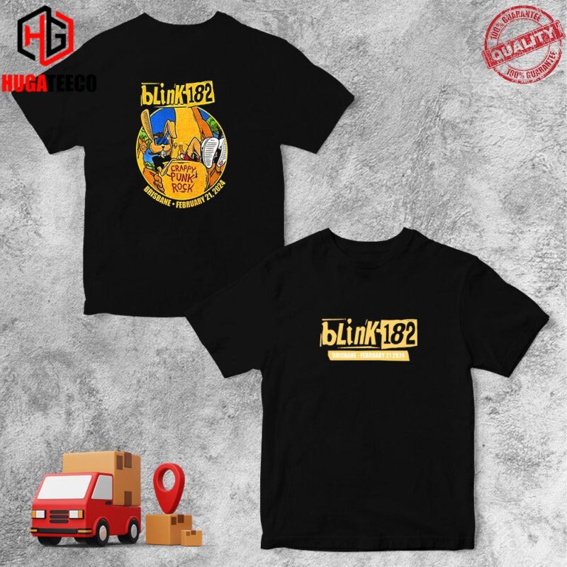 Official Blink 182 Brisane February 21 2024 For Boy And Girls All Size Two Sided Unisex T-Shirt