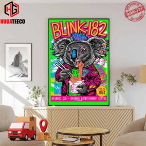 Official Blink-182 The Brisbane Entertainment Center Feb 19th 2024 Print Art By Munk One Poster Canvas