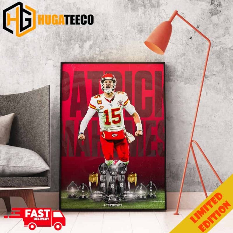 Patrick Mahomes Is A Walking Trophy Case Congratulations Kansas City Chiefs Super Bowl LVIII Champions NFL Playoffs 2023-2024 Poster Canvas
