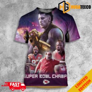Patrick Mahomes Like Thanos He And The Kansas City Chiefs Are A Dynasty Super Bowl LVIII 2023-2024 Champions NFL Playoffs 3D T-Shirt
