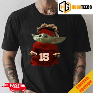 Patrick Mahomes x Baby Yoda Collab Kansas City Chiefs Super Bowl LVIII 2023-2024 NFL Playoffs Champions Merchandise T-Shirt