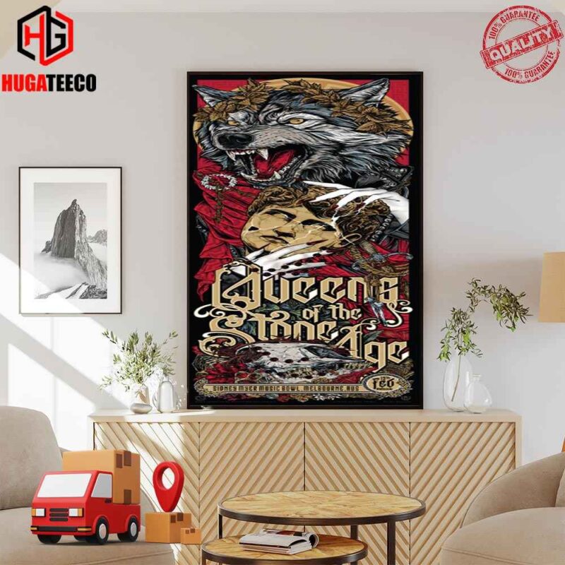 Queen Of The Stone Age Melbourne Tonite Sidney Myer Music Bowl Panted Bye Rhy Cooper Poster Canvas