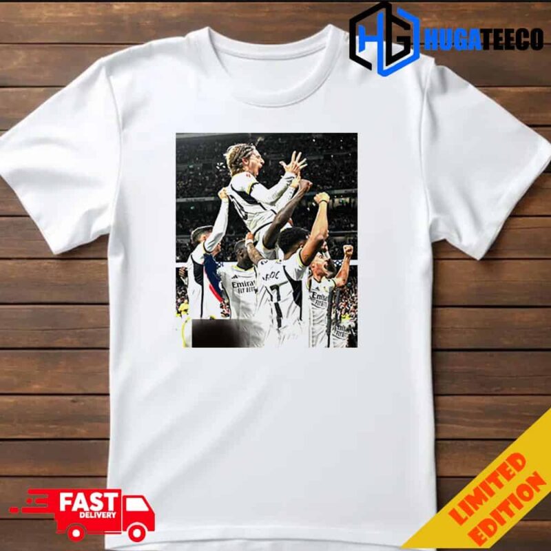Real Madrid Luka Modric Celebrating The Big Victory Over Sevilla Unisex T-Shirt