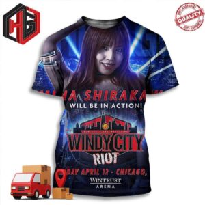 Representing Stardom Mina Shirakawa Will Be In Action At Windy City Riot Friday April 12 Chicago IL At Wintrust Arena NJPW Global  3D T-Shirt