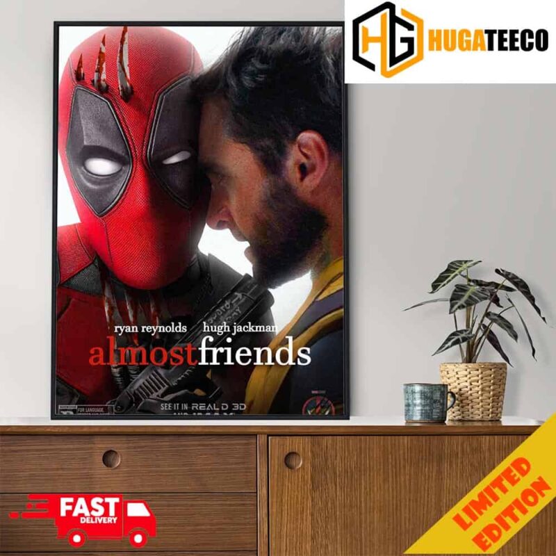 Ryan Reynolds Hugh Jackman Almost Friends Deadpool 3 Movie Marvel Studios Home Decor Poster Canvas