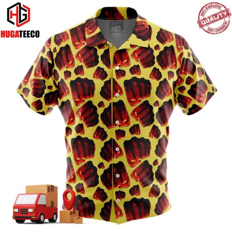 Saitama First One Punch Man Button Up Hawaiian Shirt