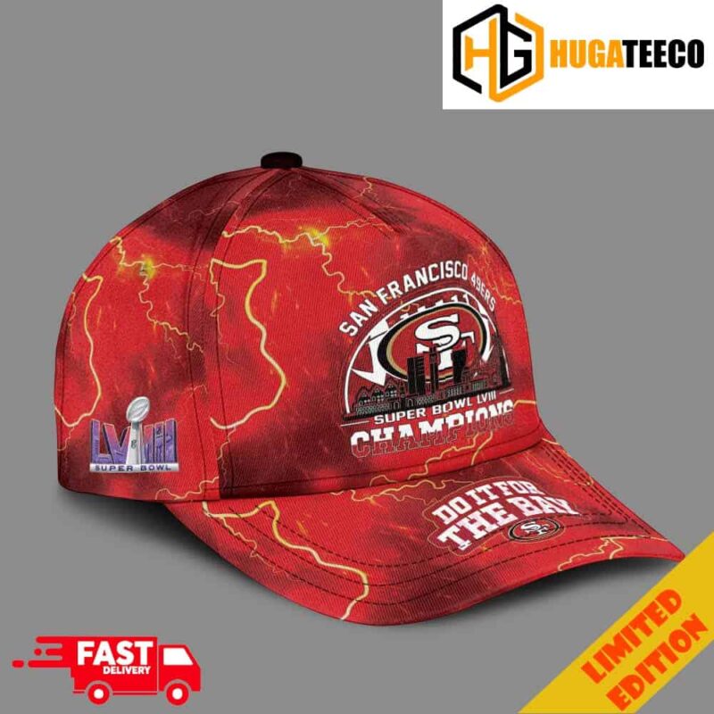San Francisco 49ers Defeats Kansas City Chiefs Become Super Bowl LVIII Champions Skyline City Style Red Thunder NFL Classic Cap Hat Snapback Merchandise